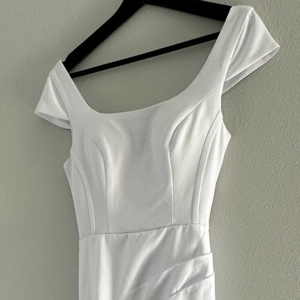 White Bridal Gown Size 0- Timeless and Elegant- Custom Made- Sheath Silhouette